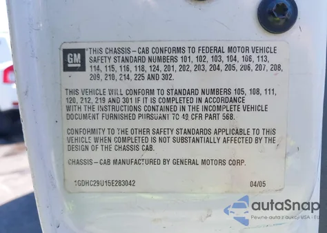 2005 GMC Sierra 2500Hd Work Truck z USA, uszkodzony, nr VIN 1GDHC29U15E283042